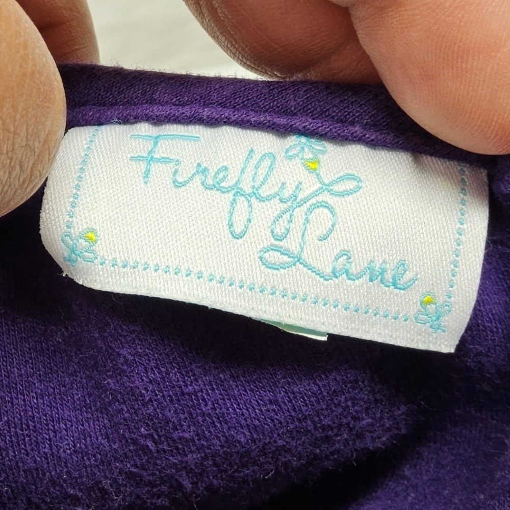 Firefly Lane Mardi Gras Dress Baby Girl 9M Purple Smocked Fleur-de-lis Rickrack - Picture 5 of 6
